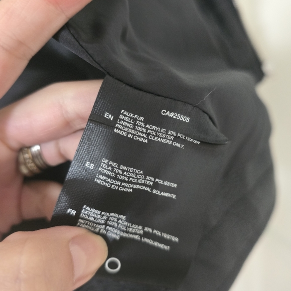 Noize Faux Fur With Faux Leather Trim Full Zip Up Jacket New Size M - Picture 6 of 8